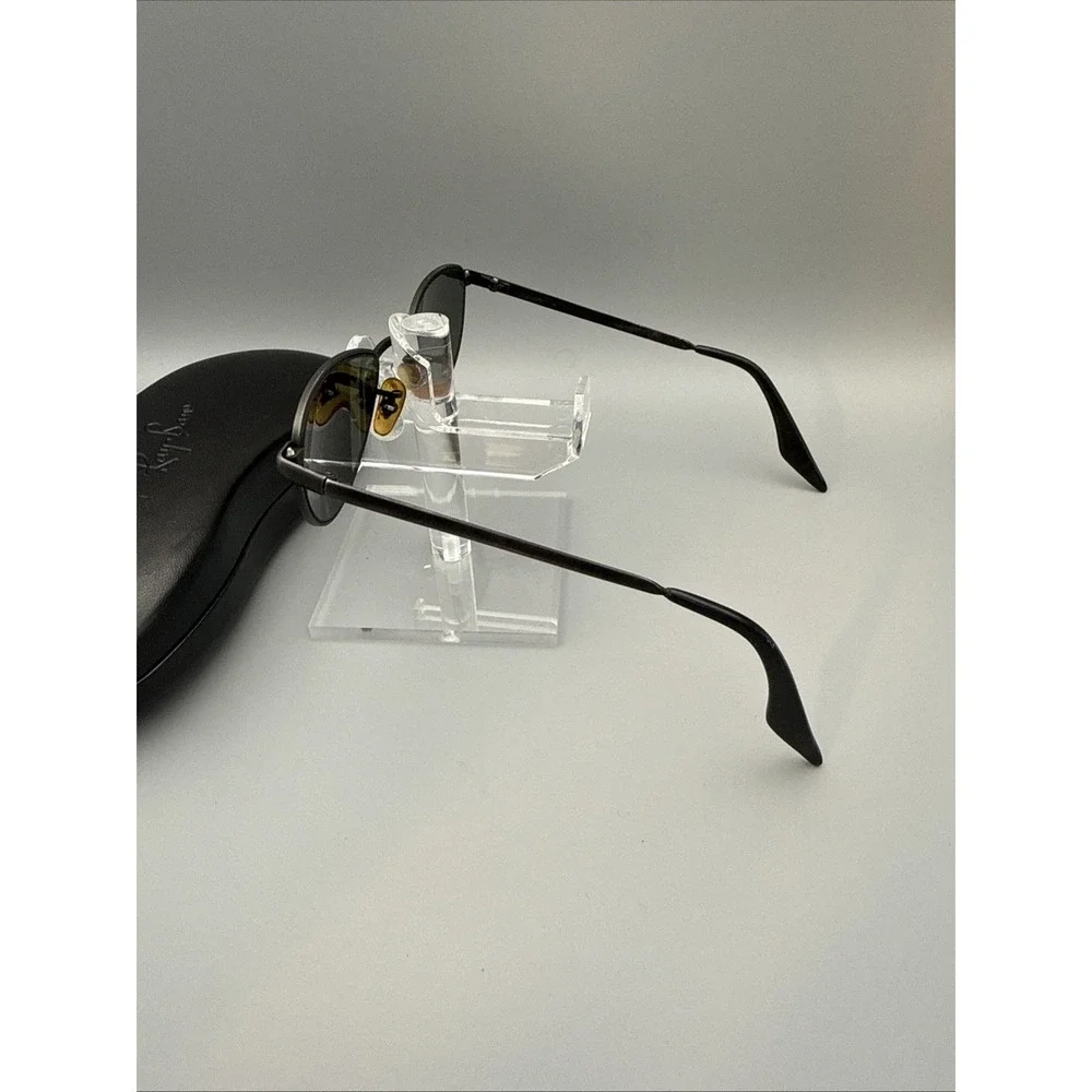 Ray Ban Bausch & Lomb Vintage W2193 Authentic Sunglasses Black Metal/Green Lens